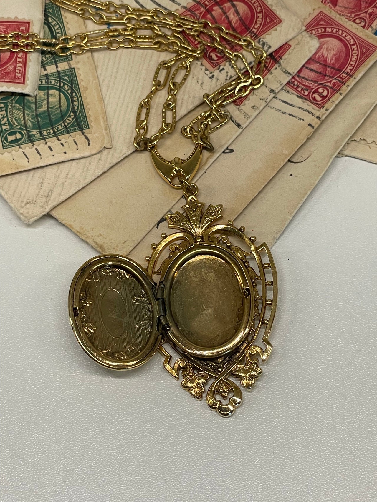 1980’s Gold Shield Locket Pendant Bloomers and Frocks 