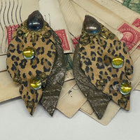 Thumbnail for Large Leopard Leaf Earrings Bloomers and Frocks 