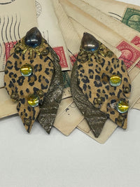 Thumbnail for Large Leopard Leaf Earrings Bloomers and Frocks 
