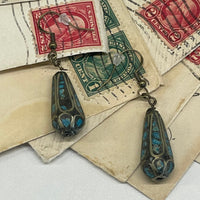 Thumbnail for Turquoise and Silver teardrop earrings Bloomers and Frocks 