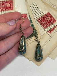 Thumbnail for Turquoise and Silver teardrop earrings Bloomers and Frocks 