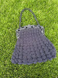 Thumbnail for 1930s Navy Knit Purse with Plastic Handle Bloomers and Frocks 