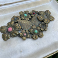 Thumbnail for 1930s Stamped Brass Floral Brooch Jewelry Bloomers and Frocks 