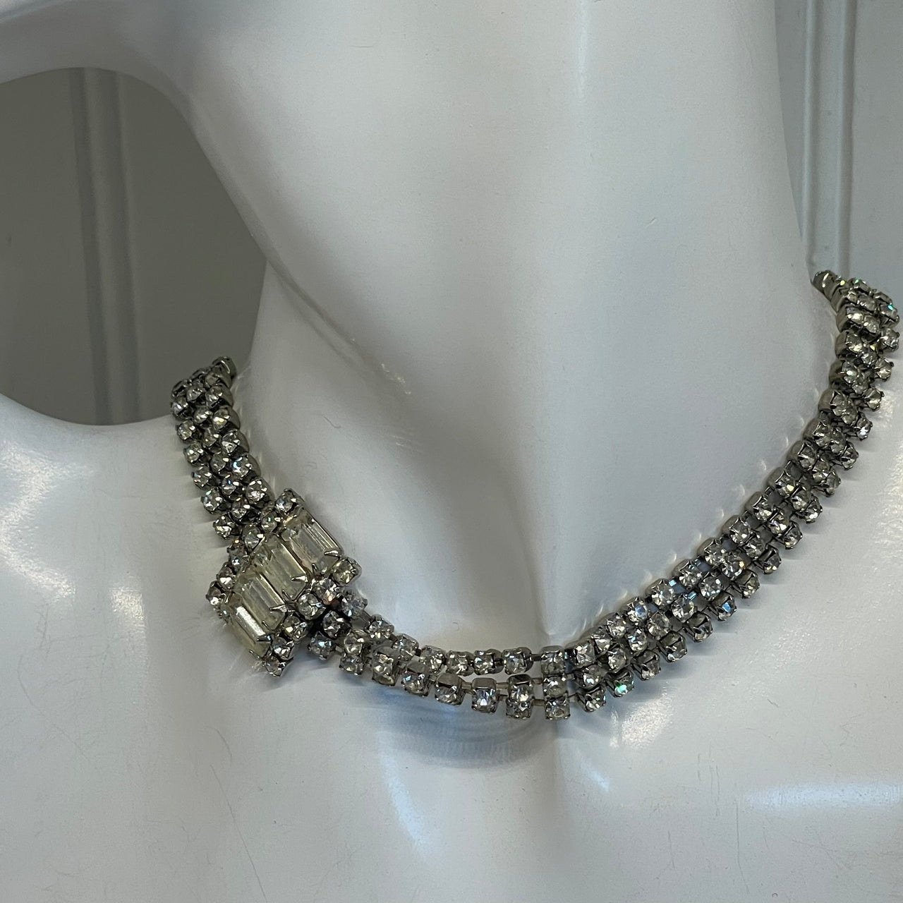 1950s 3 Row Rhinestone Collar Necklace Bloomers and Frocks 