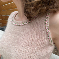 Thumbnail for 1950s Pale Pink Rose Trimmed Knit Dress Dress Bloomers and Frocks 
