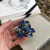 Thumbnail for 1960s Blue Rhinestone Brooch Jewelry Bloomers and Frocks 