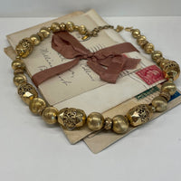 Thumbnail for 1960’s Monet Gold Beaded Necklace Bloomers and Frocks 