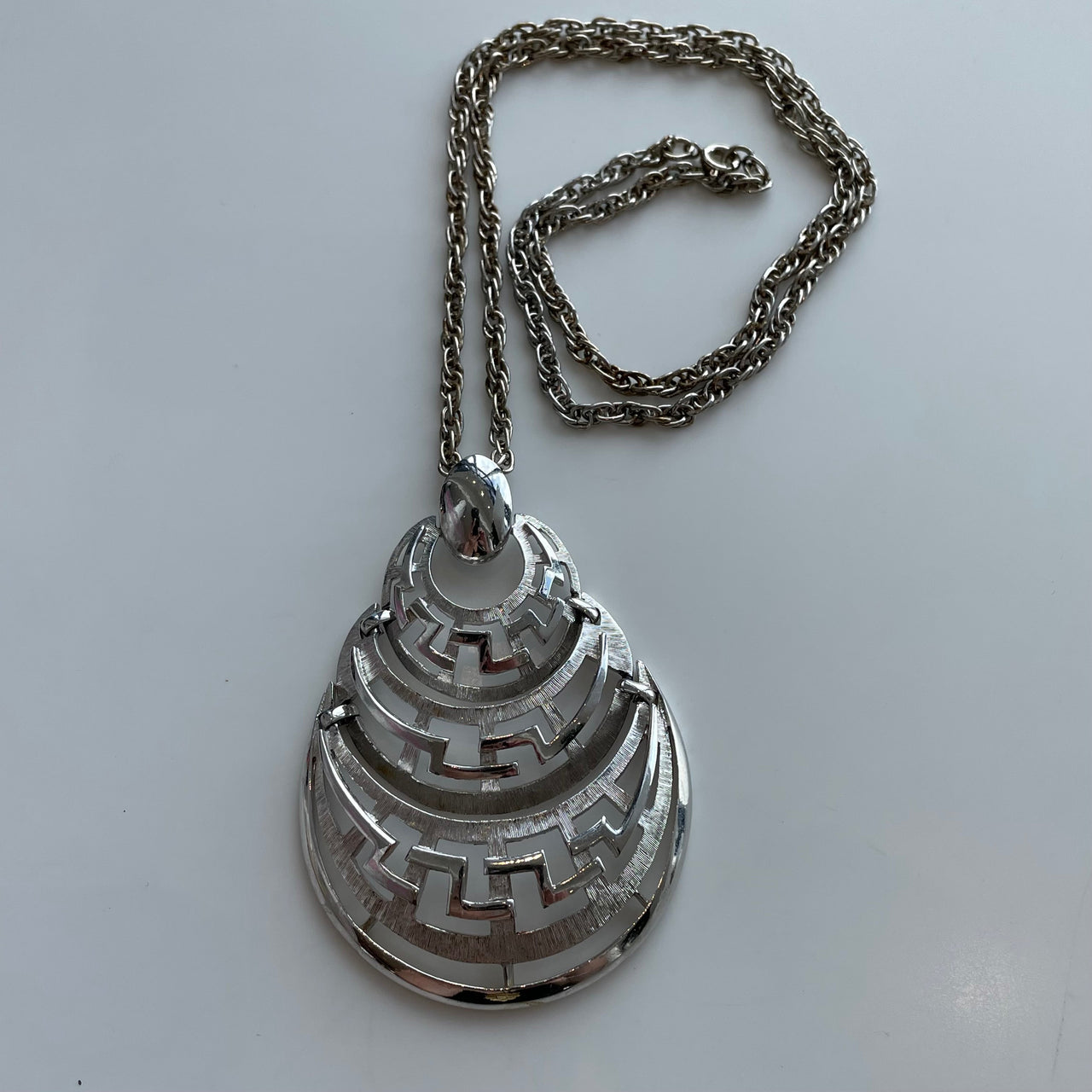 1960s Monet Silver Pendant Necklace Bloomers and Frocks 