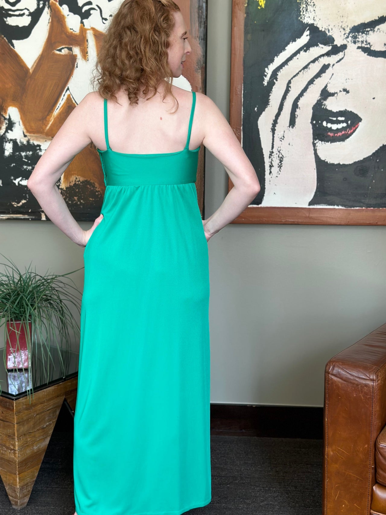1970s Emerald Green Maxi Dress Bloomers and Frocks 