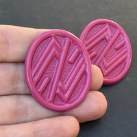 Thumbnail for 1980s Barbie Pink Oval Earrings Bloomers and Frocks 