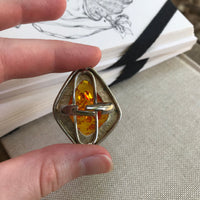 Thumbnail for Amber Sterling Silver Statement Ring Jewelry Bloomers and Frocks 