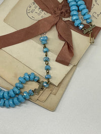 Thumbnail for Blue AB Glass Beaded Necklace and Earring Set Bloomers and Frocks 
