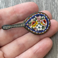 Thumbnail for Blue Italian Micro Mosaic Mandolin Brooch Jewelry Bloomers and Frocks 