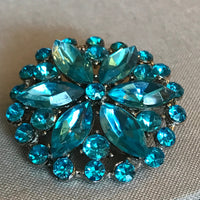 Thumbnail for Blue Rhinestone Floral Burst Brooch Jewelry Bloomers and Frocks 