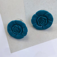 Thumbnail for Bright Teal Blue Pierced Earrings Jewelry Bloomers and Frocks 