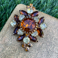 Thumbnail for Brown and Yellow Rhinestone Brooch Jewelry Bloomers and Frocks 