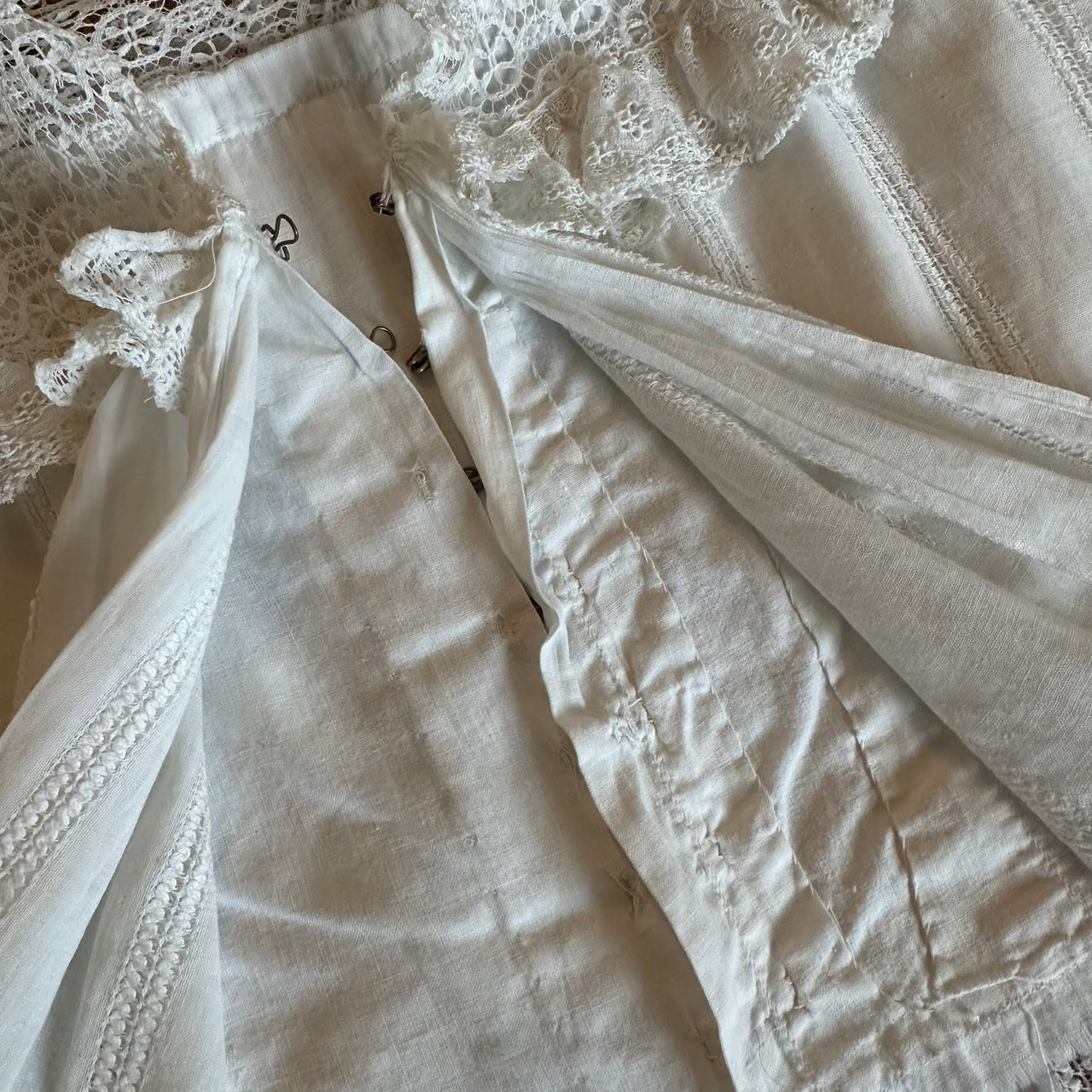 Edwardian White Long Sleeve Lace Blouse Bloomers and Frocks 