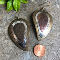 Thumbnail for Etched Tri-Tone Dangle Earrings Jewelry Bloomers and Frocks 