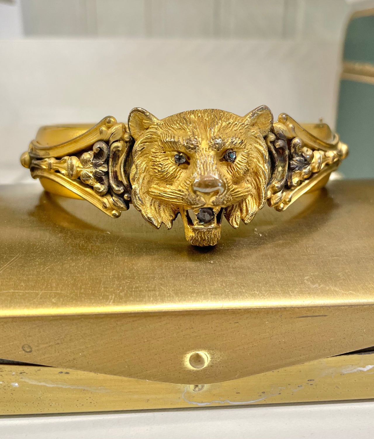 Gold Filled Victorian Lion Head Bracelet Jewelry Bloomers and Frocks 