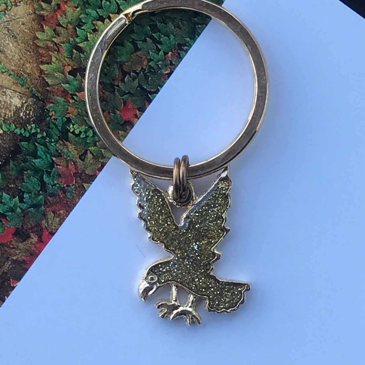 Gold Glitter Eagle Keychain Accessory Bloomers and Frocks 