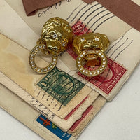 Thumbnail for Gold Lion Door Knocker Earrings Bloomers and Frocks 