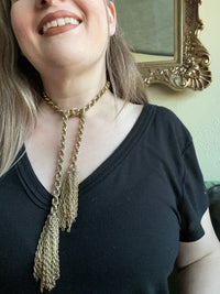 Thumbnail for Gold Tassle Lariat Necklace Bloomers and Frocks 
