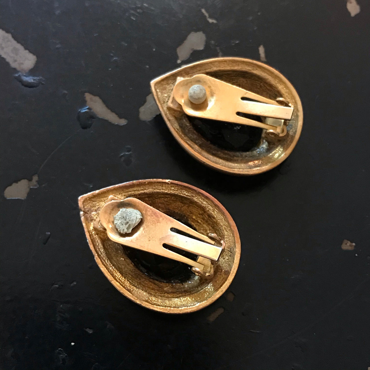 Gold Teardrop Clip Earrings Jewelry Bloomers and Frocks 