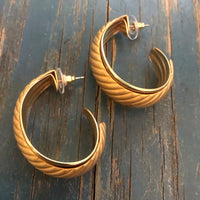 Thumbnail for Gold Textured Hoop Earrings Earrings Bloomers and Frocks 