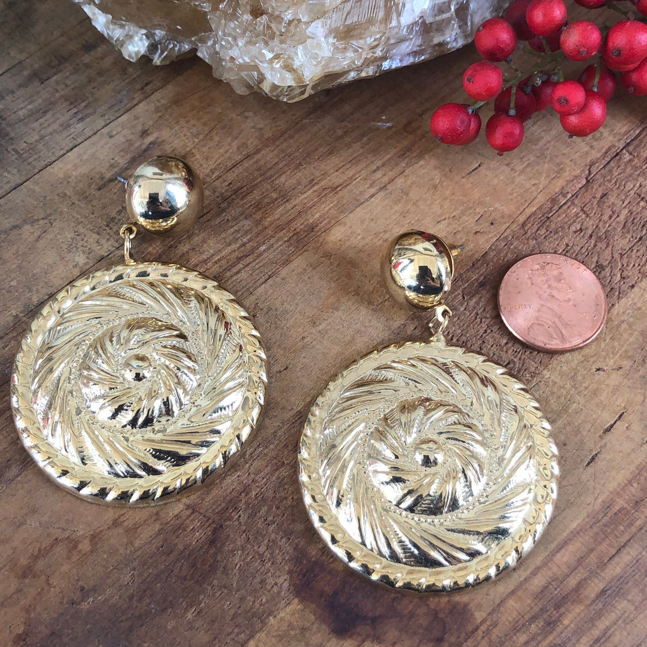 Gold Tone Statement Earrings Jewelry Bloomers and Frocks 