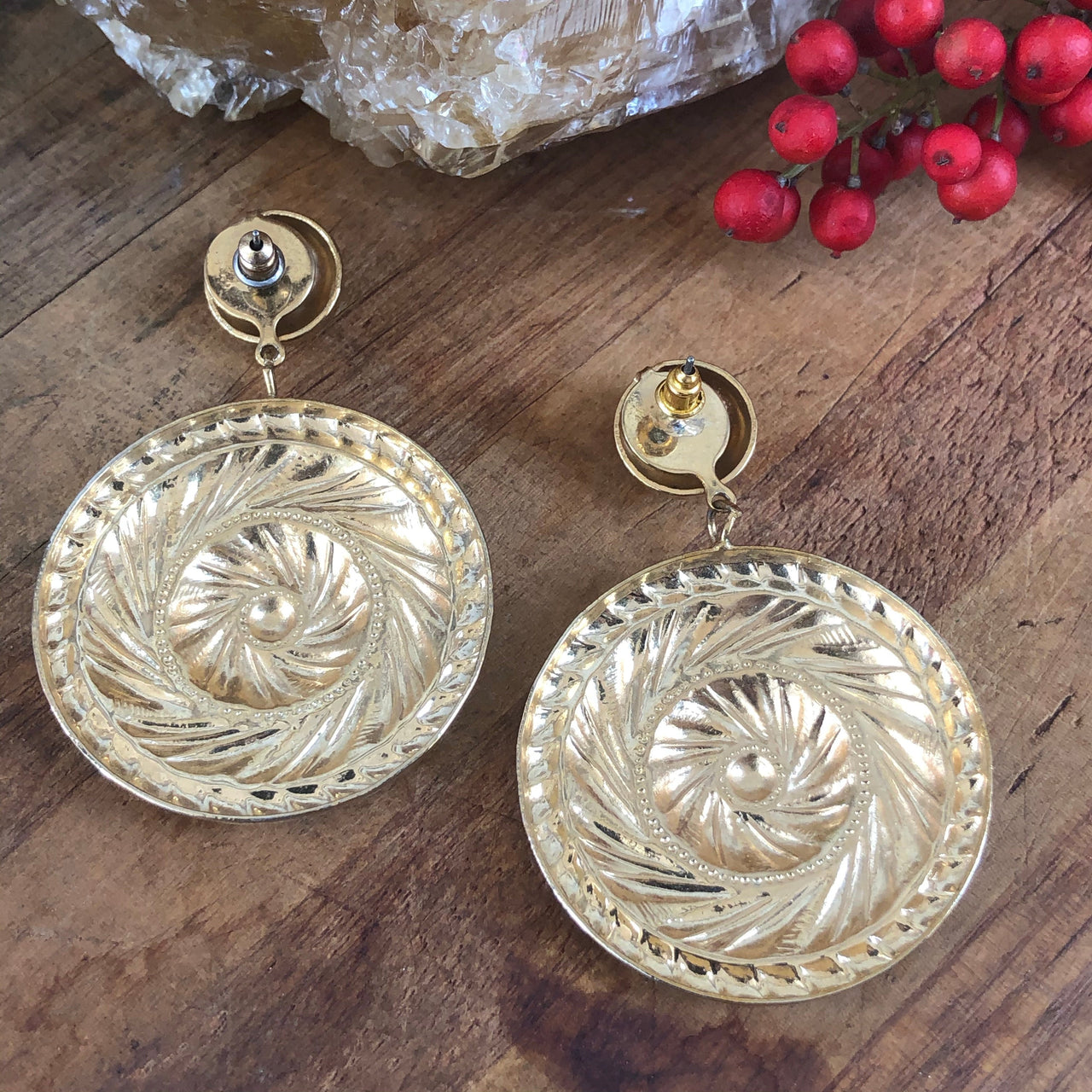 Gold Tone Statement Earrings Jewelry Bloomers and Frocks 