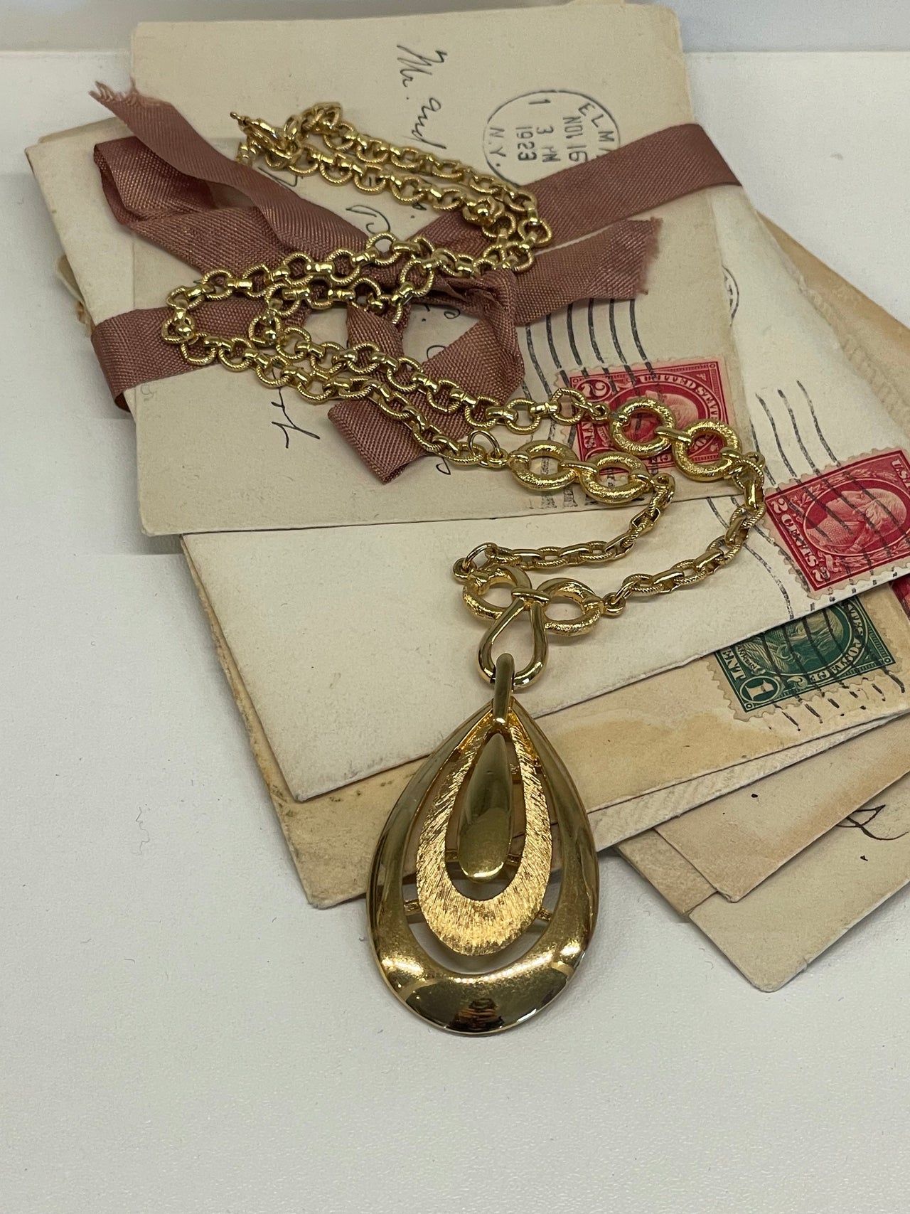 Gold Trifari Teardrop Necklace Bloomers and Frocks 