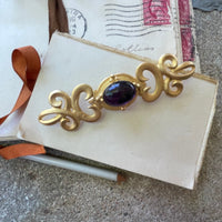Thumbnail for Matte Gold Brooch with a purple Cabochon Jewelry Bloomers and Frocks 