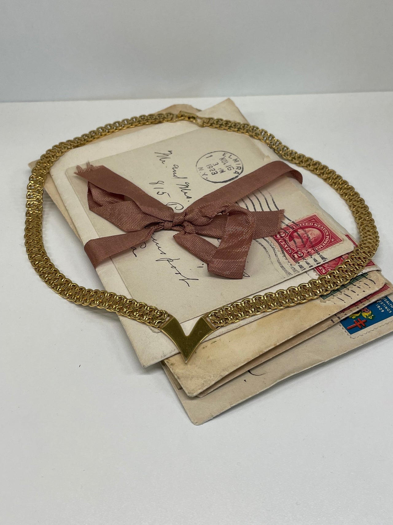 Napier Gold V Chain Necklace Bloomers and Frocks 