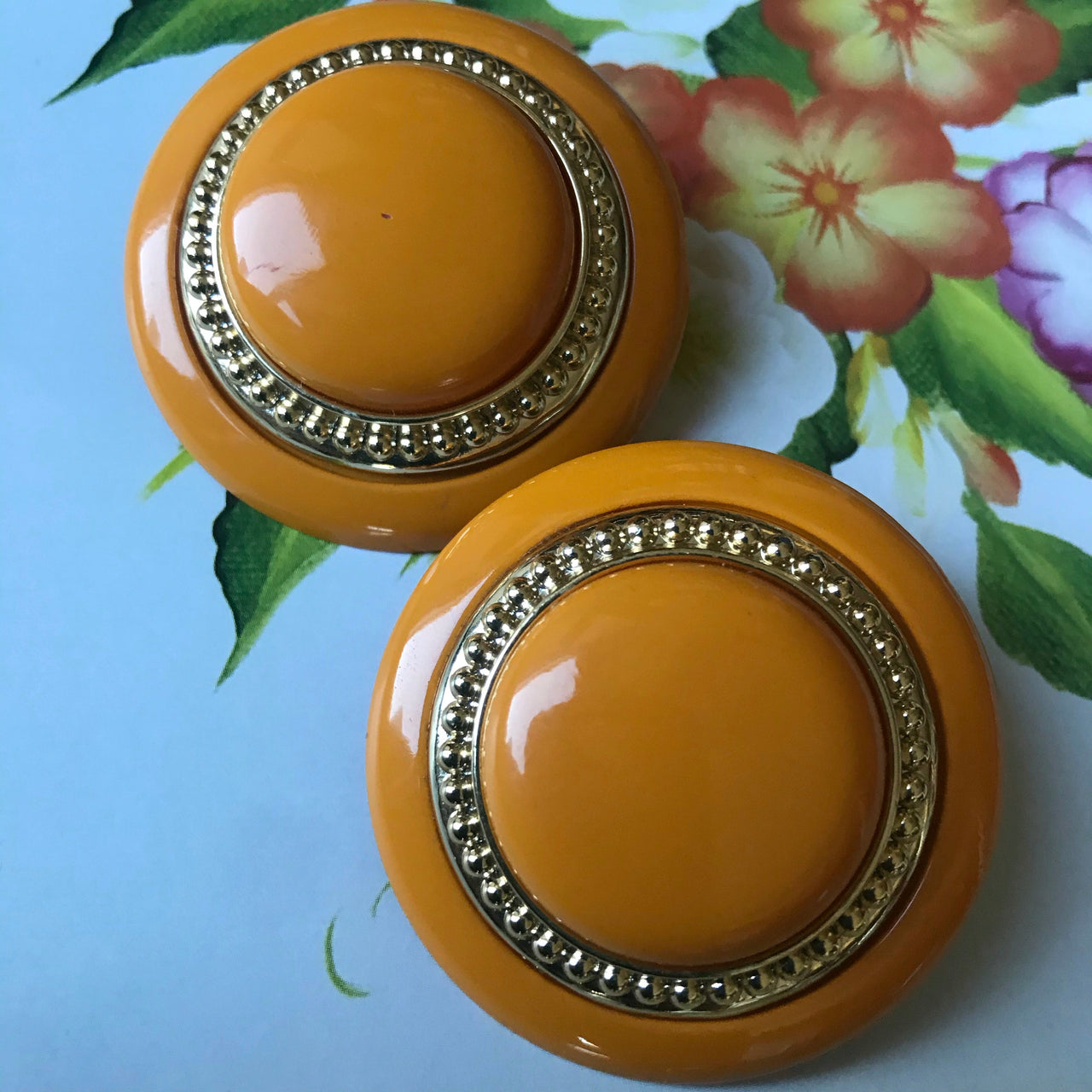 Orange Clip Earrings Jewelry Bloomers and Frocks 