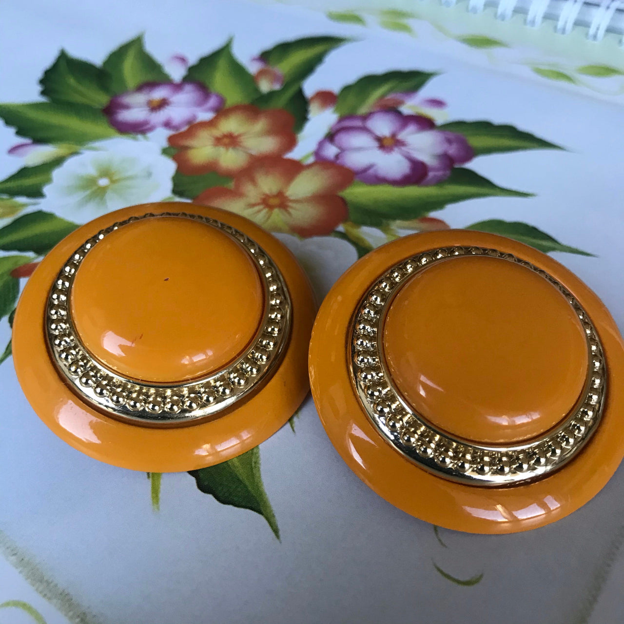 Orange Clip Earrings Jewelry Bloomers and Frocks 