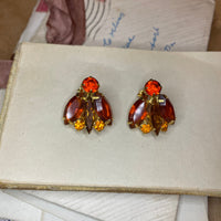 Thumbnail for Orange Rhinestone Clip Earrings Jewelry Bloomers and Frocks 