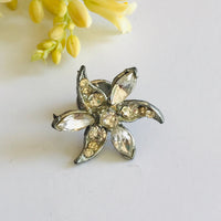 Thumbnail for Pewter Rhinestone Sister Flower Pins Jewelry Bloomers and Frocks 