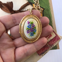 Thumbnail for Purple and Blue Violets Avon Locket jewelry Bloomers and Frocks 