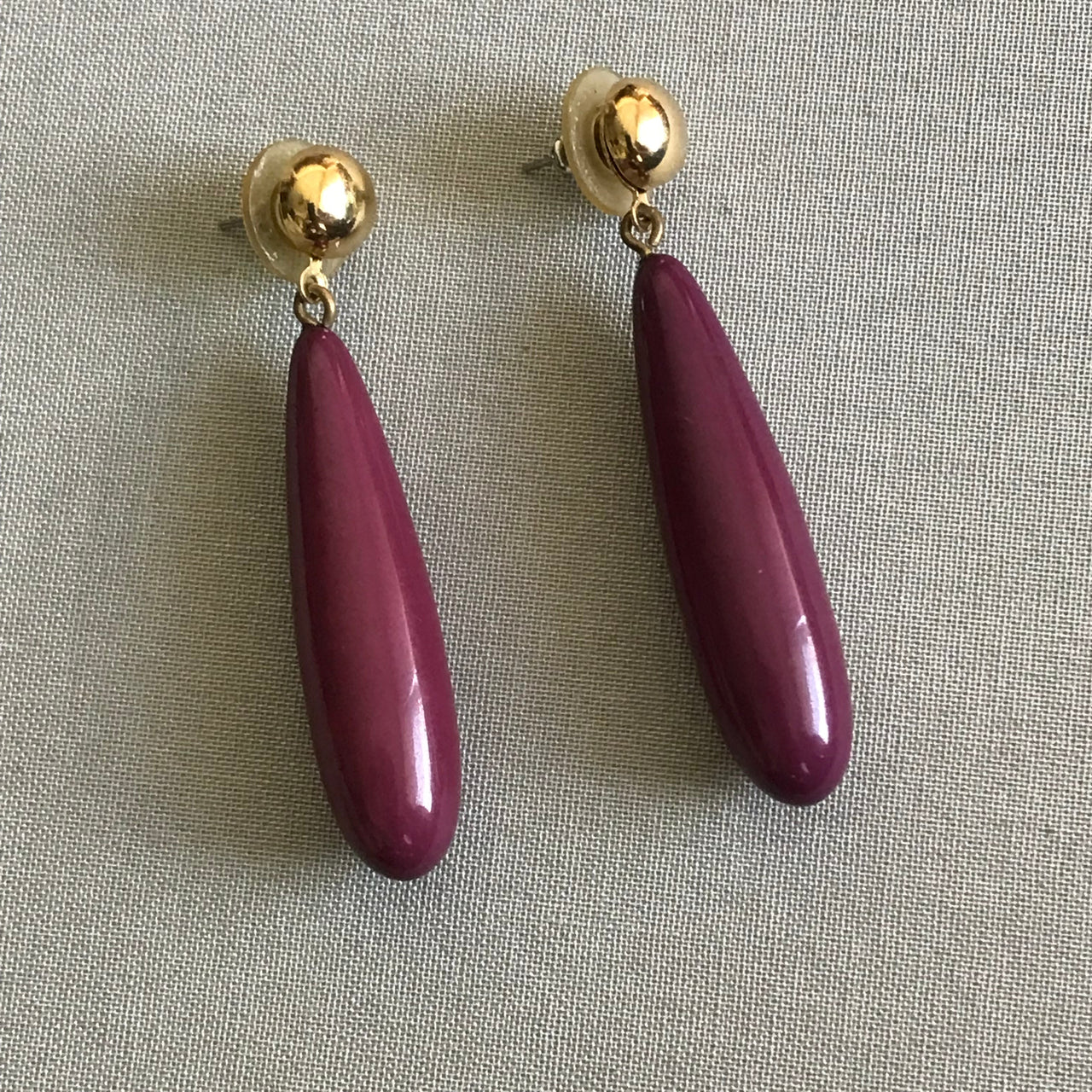 Purple Wooden Dangle Earrings Jewelry Bloomers and Frocks 