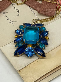 Thumbnail for Rectangle Blue Rhinestone Cluster Pendant Bloomers and Frocks 