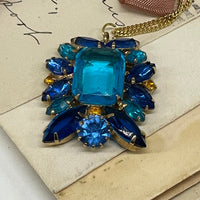 Thumbnail for Rectangle Blue Rhinestone Cluster Pendant Bloomers and Frocks 
