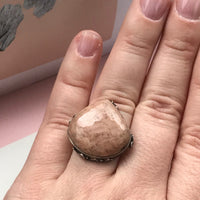 Thumbnail for Sterling Silver Peach Moonstone Ring Jewelry Bloomers and Frocks 
