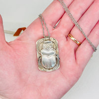 Thumbnail for Sterling Silver Vintage Egyptian Scarab Pendant Necklace Jewelry Bloomers and Frocks 