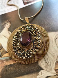 Thumbnail for Vintage Glass + Mesh Medallion Necklace Jewelry Bloomers and Frocks 