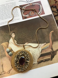 Thumbnail for Vintage Glass + Mesh Medallion Necklace Jewelry Bloomers and Frocks 