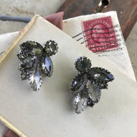 Thumbnail for Vintage Gray Rhinestone Clip Earrings Jewelry Bloomers and Frocks 