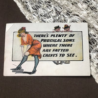 Thumbnail for Vintage Novelty Postcard: Prodigal Son Accessory Bloomers and Frocks 