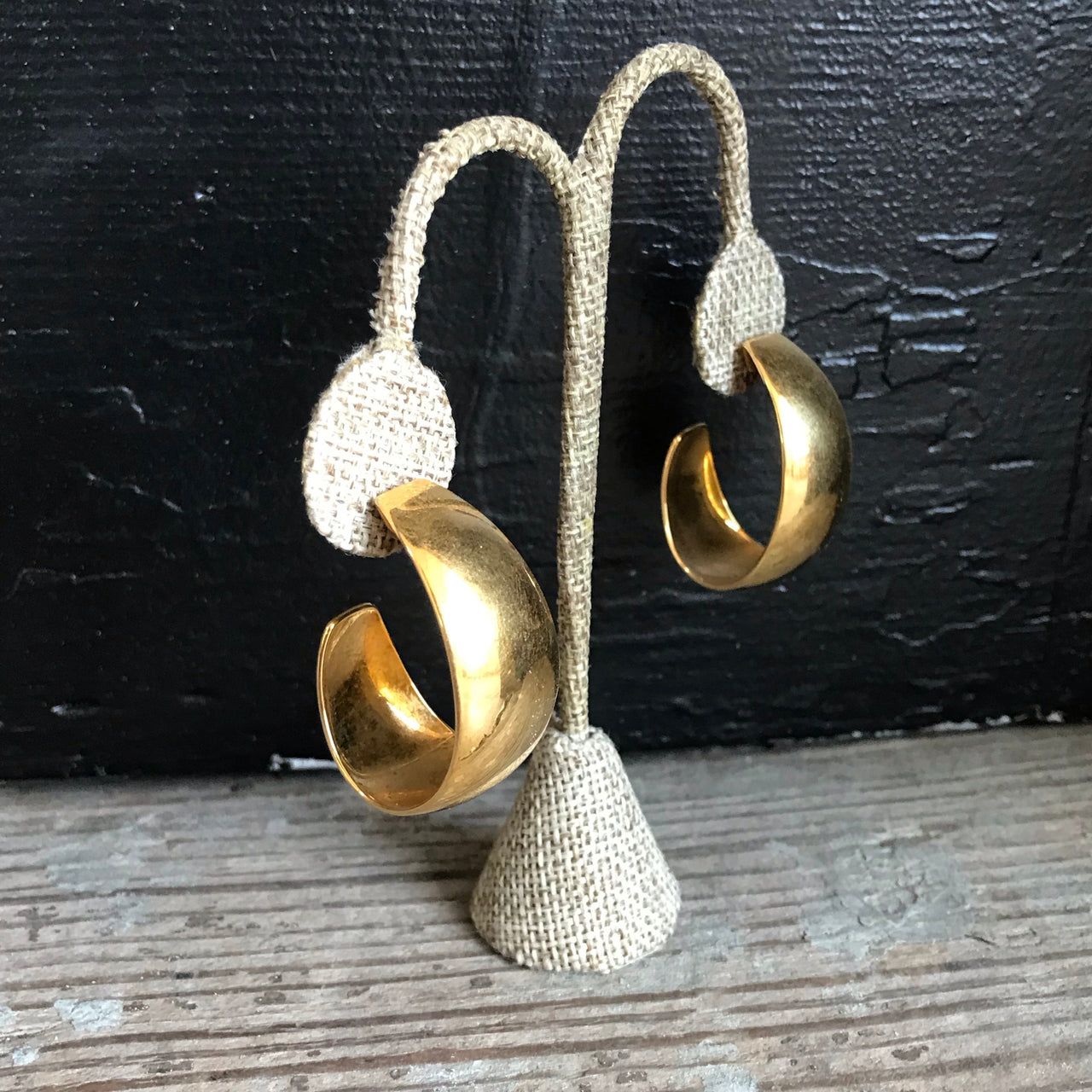 Wide Goldtone Hoop Earrings Jewelry Bloomers and Frocks 
